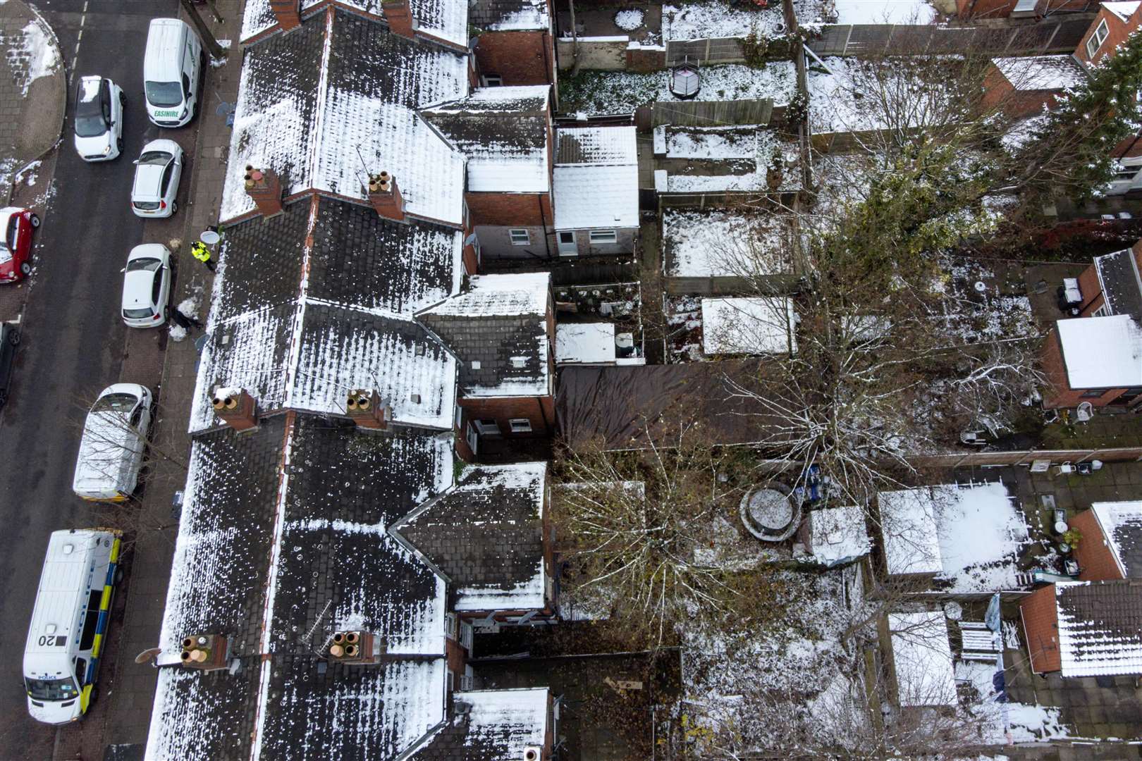 An aerial view of Clarence Road during the inquiry (Jacob King/PA)