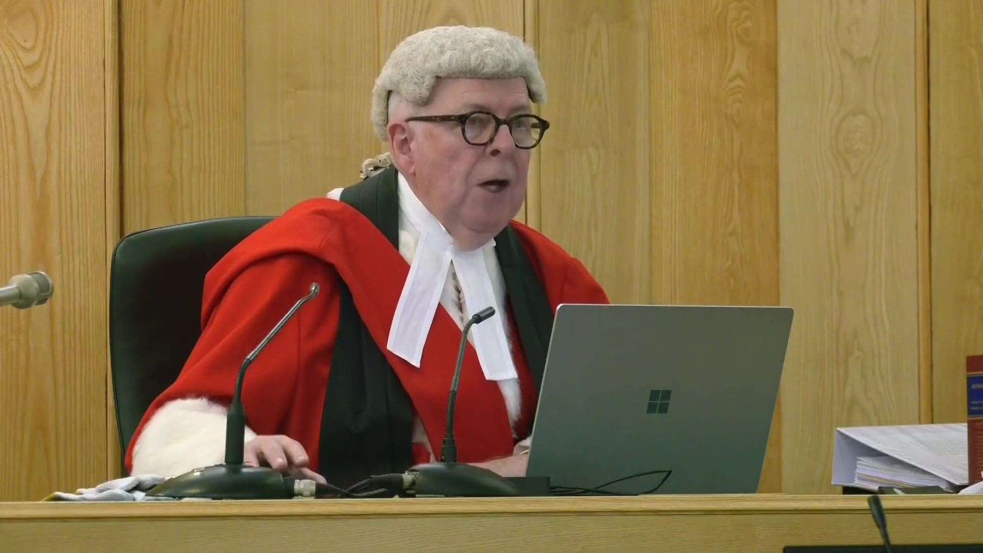 Mr Justice Cavanagh’s voice shook as he described injuries Sara had suffered during the sentencing (Cameras in Court/PA Video)