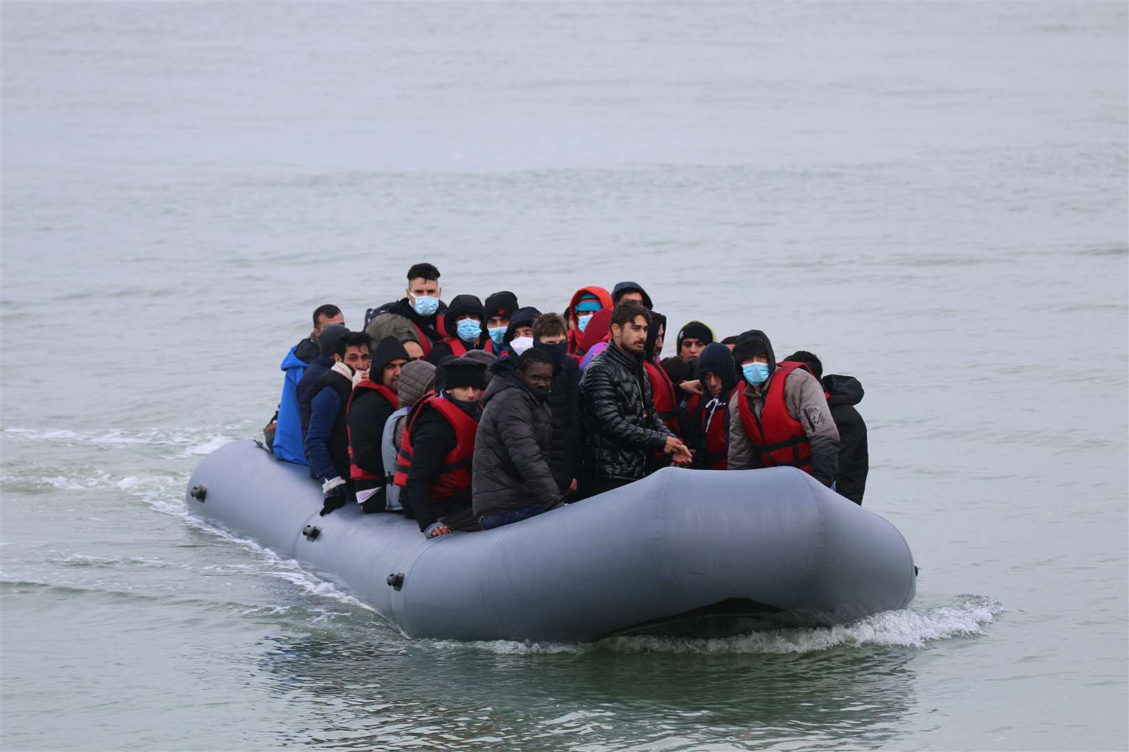 Asylum seekers landing on a beach in Kent. Library image.