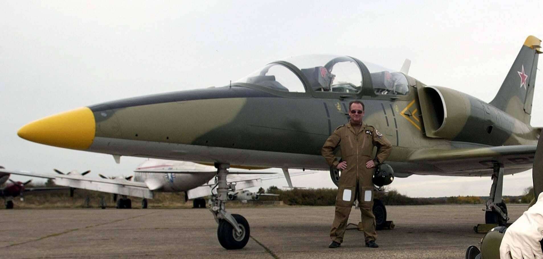 Ken Lyndon-Dykes with one of the aircraft which he owned