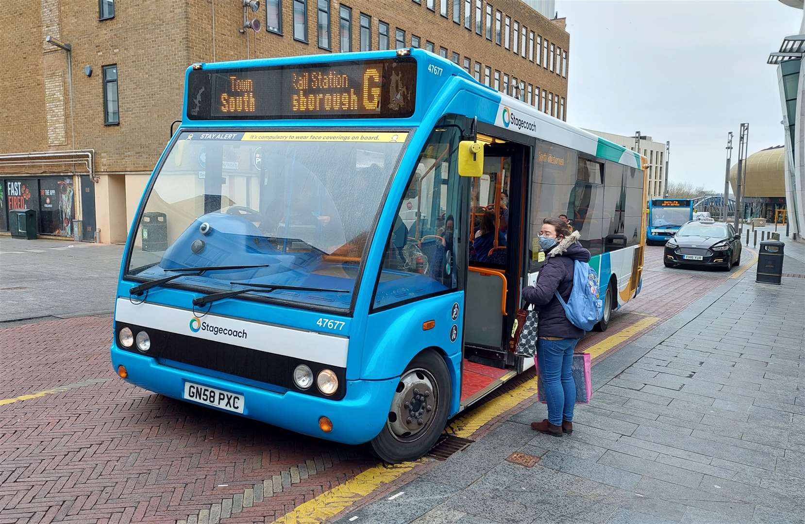 The closure of the G route - seen here in Bank Street on Friday - has sparked anger among residents across Ashford