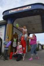 Simple Simon (Gordon Clarkson) with his helpers prepare for the children's party at Margate Winter Gardens