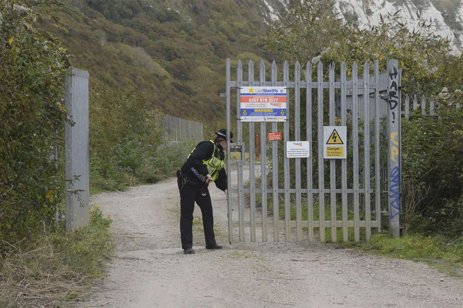 Police tape off the area. Picture: Paul Amos