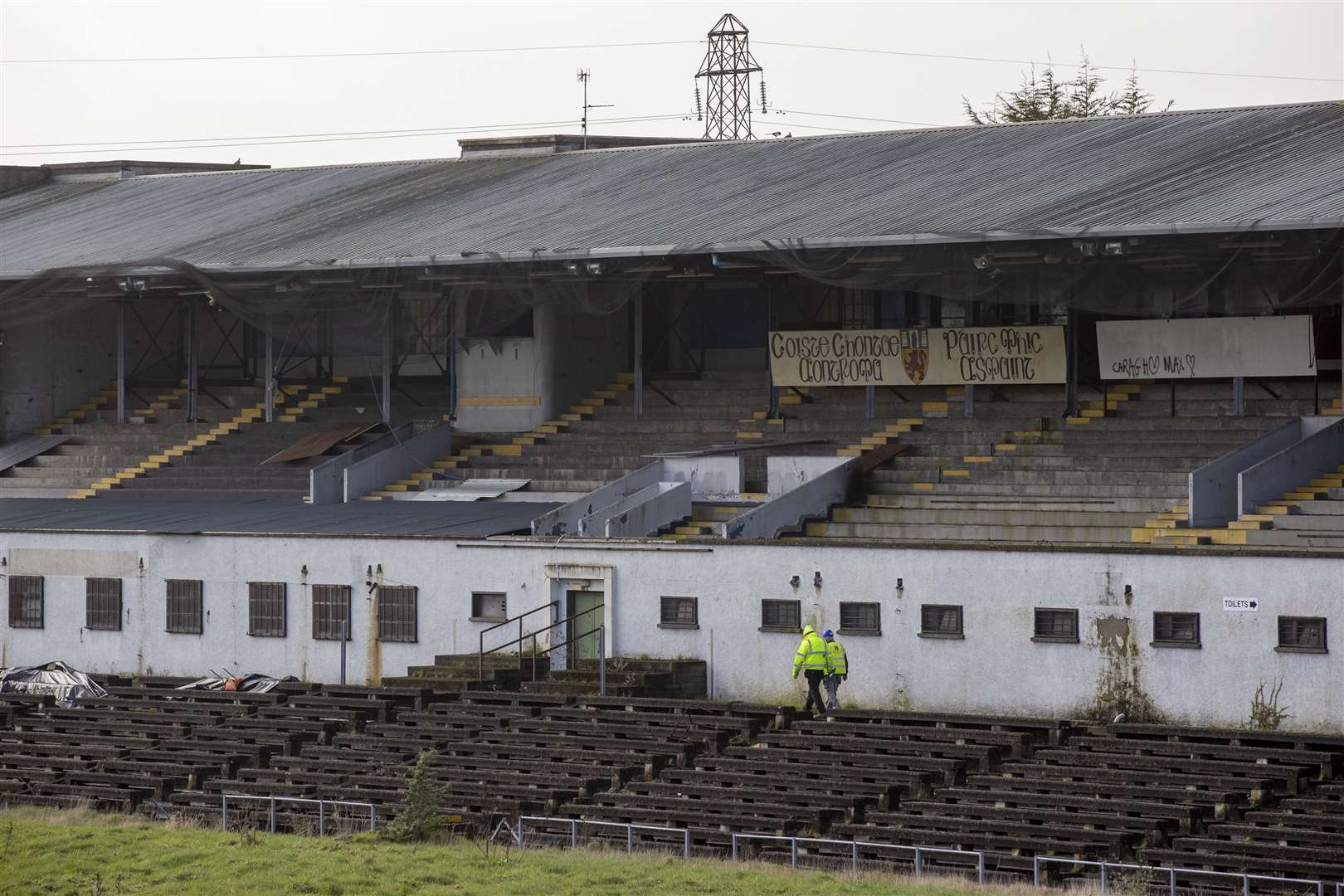 Workmen at Casement Park GAA stadium in Belfast (Liam McBurney/PA)