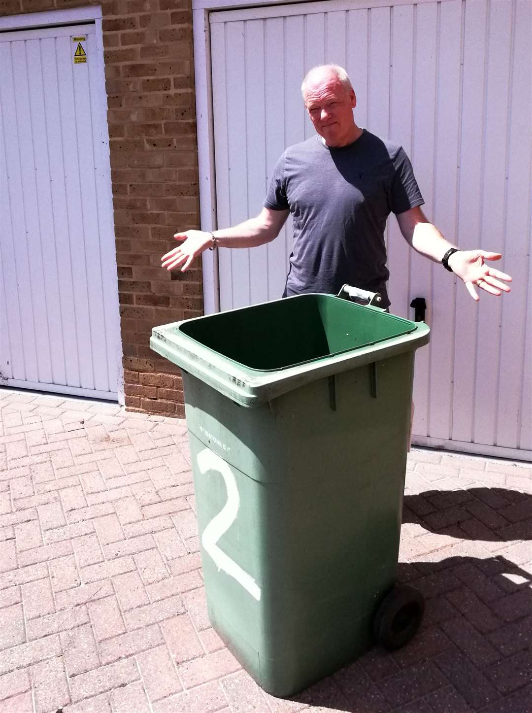 Tim Spencer and his broken bin