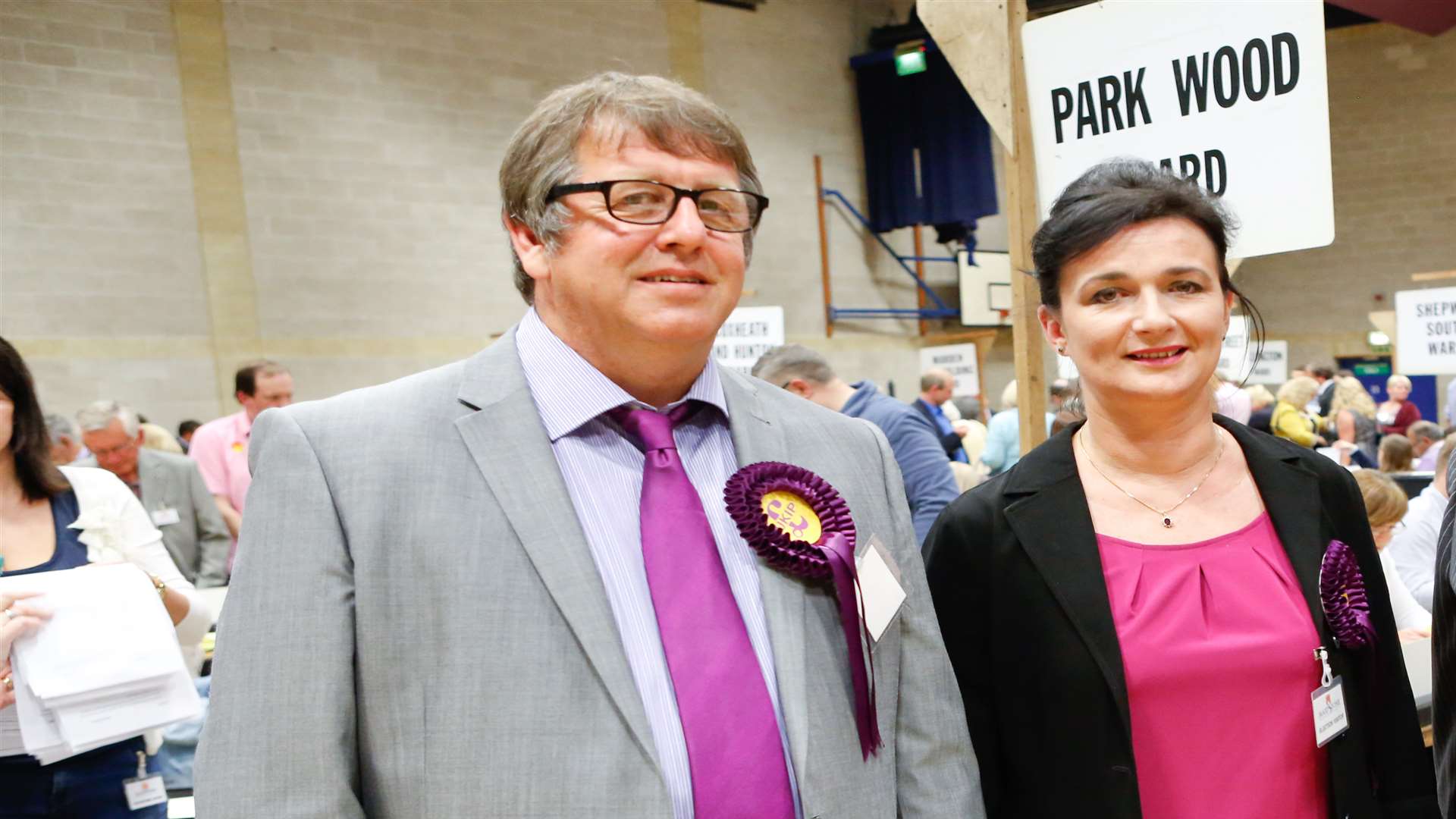 Peter and Christine Edwards-Daem on election night last May