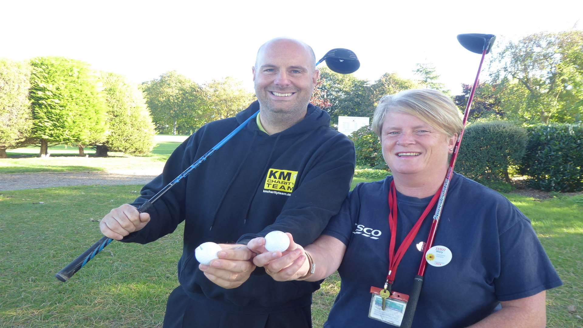 Dominic Comins of the KM Charity Team and Mary Daly, community champion at Tesco, have organised a charity golf day for November 23 and there are still places left.