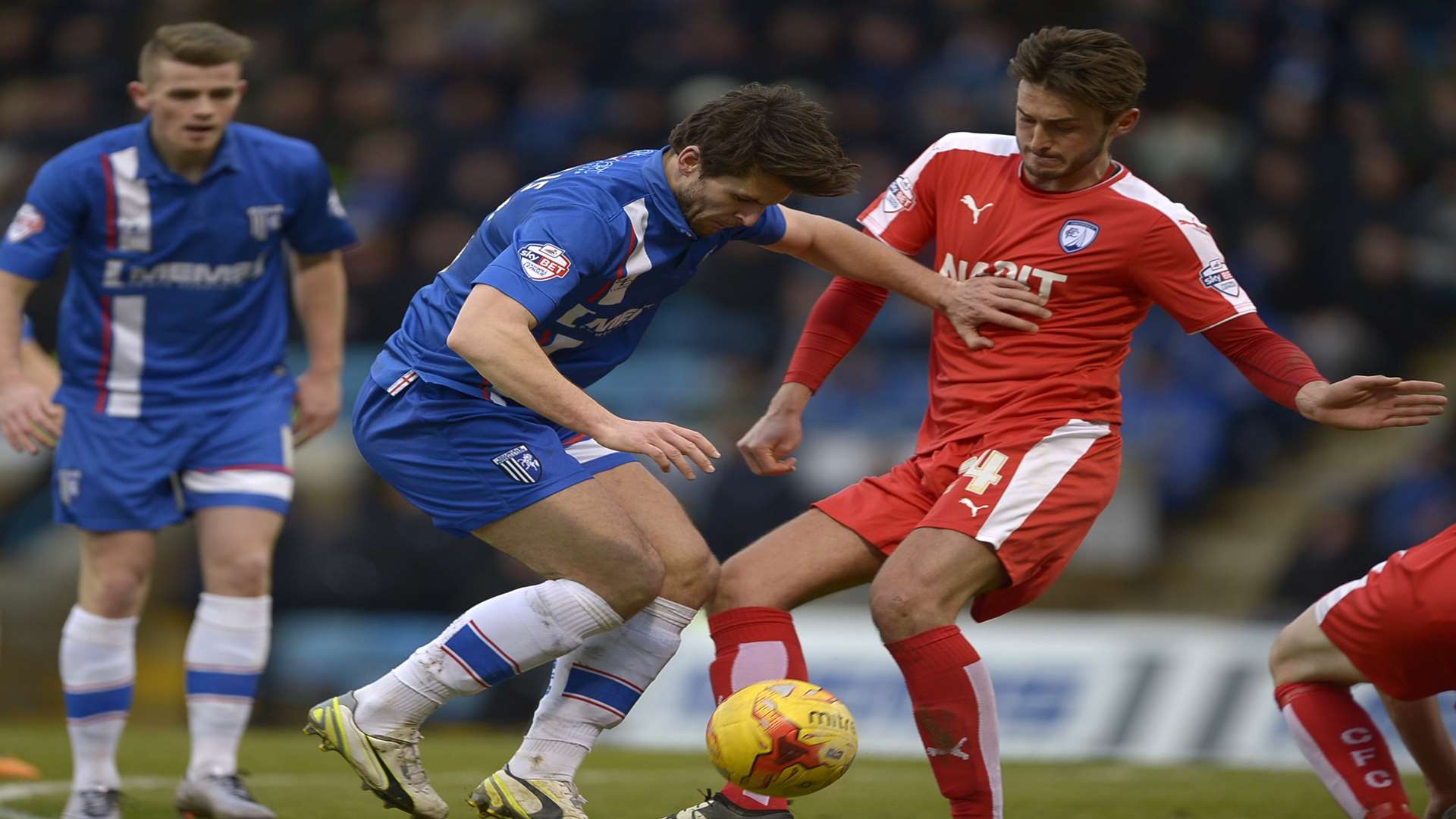 Aaron Morris in action against Chesterfield in February 2016. Picture: Barry Goodwin