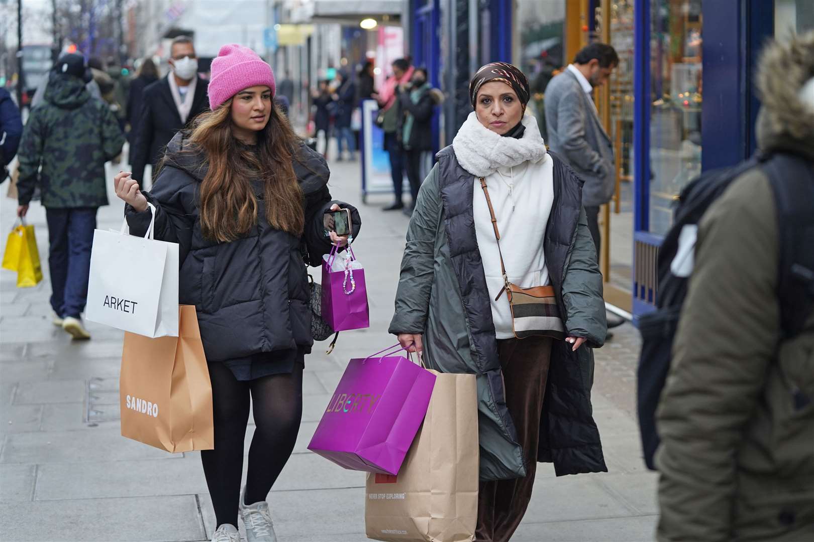 Christmas shoppers on Oxford Street (Stefan Rousseau/PA)