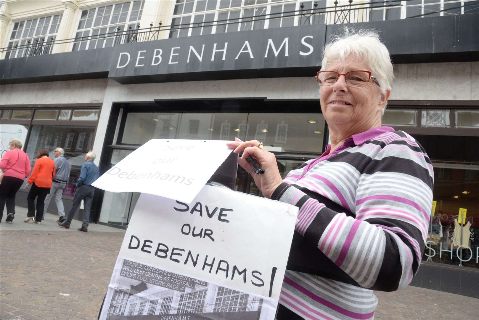 Jean Spain outside Debenhams in Sandgate Road, Folkestone. Picture: Chris Davey