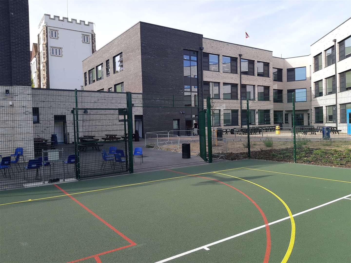 New outdoor sports areas were added as part of the expansion