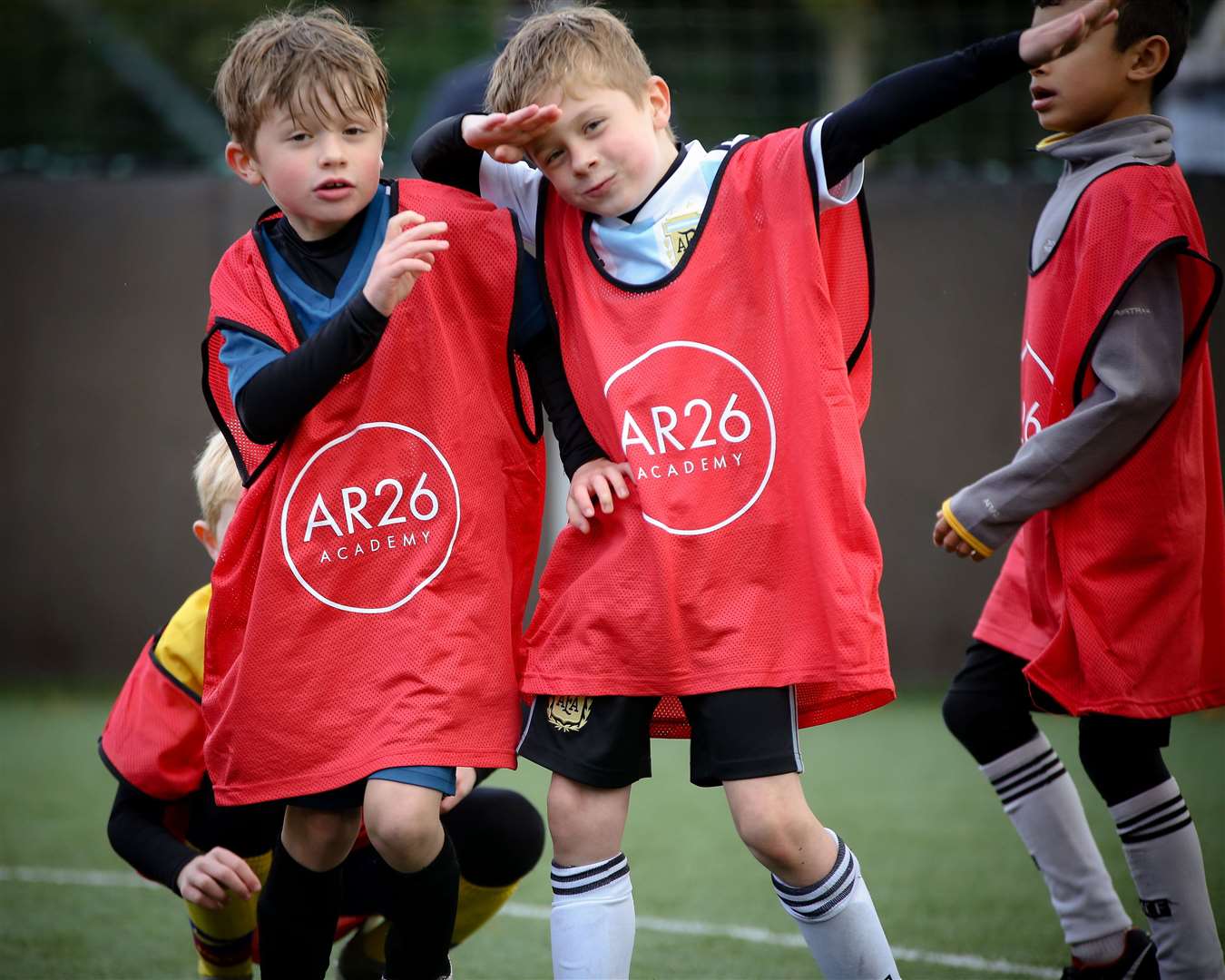 Young footballers at an AR26 pilot session (AR26/PA)