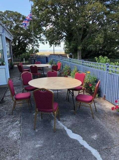 The verandah at Minster Working Men's Club, Sheppey