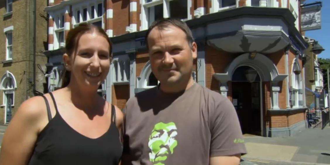 Gareth Segrove and Sarah Lewry from the Royal Hotel, Sheerness, in C4's Four In A Bed TV show. Picture: C4
