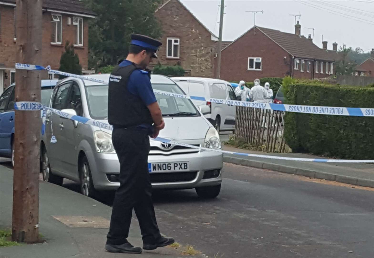 Police cordoned off the street at both ends on Monday morning