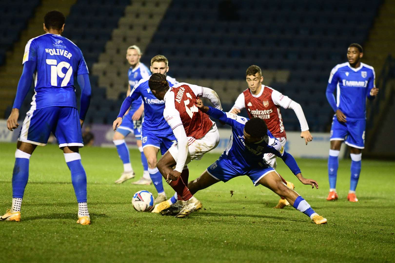 Trae Coyle in action against Arsenal Picture: Barry Goodwin