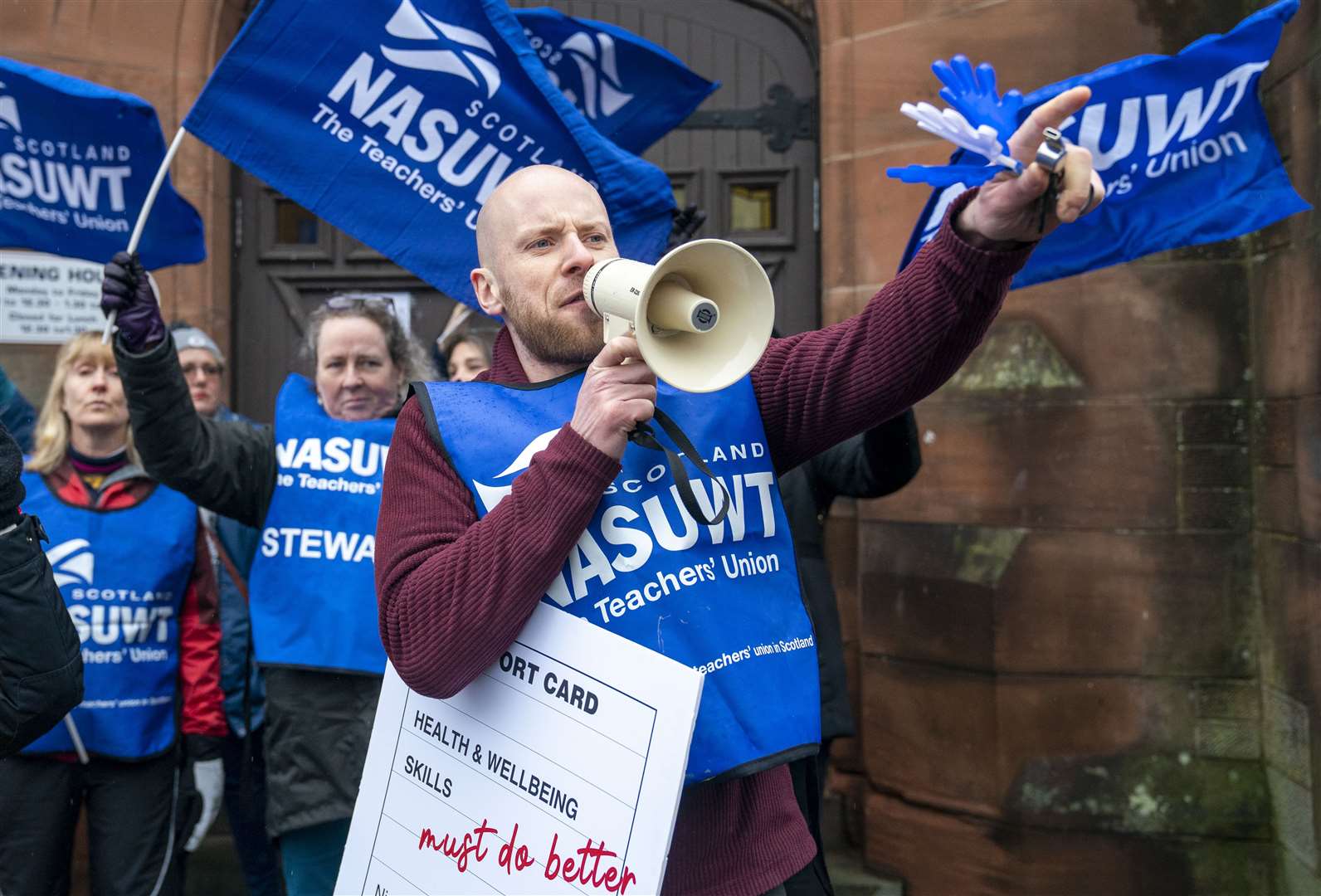 Members of NASUWT in Glasgow (Jane Barlow/PA)