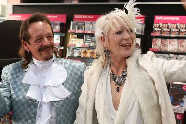 John William Dawson and Yvette Cheeseman renew their vows at HMV in Maidstone