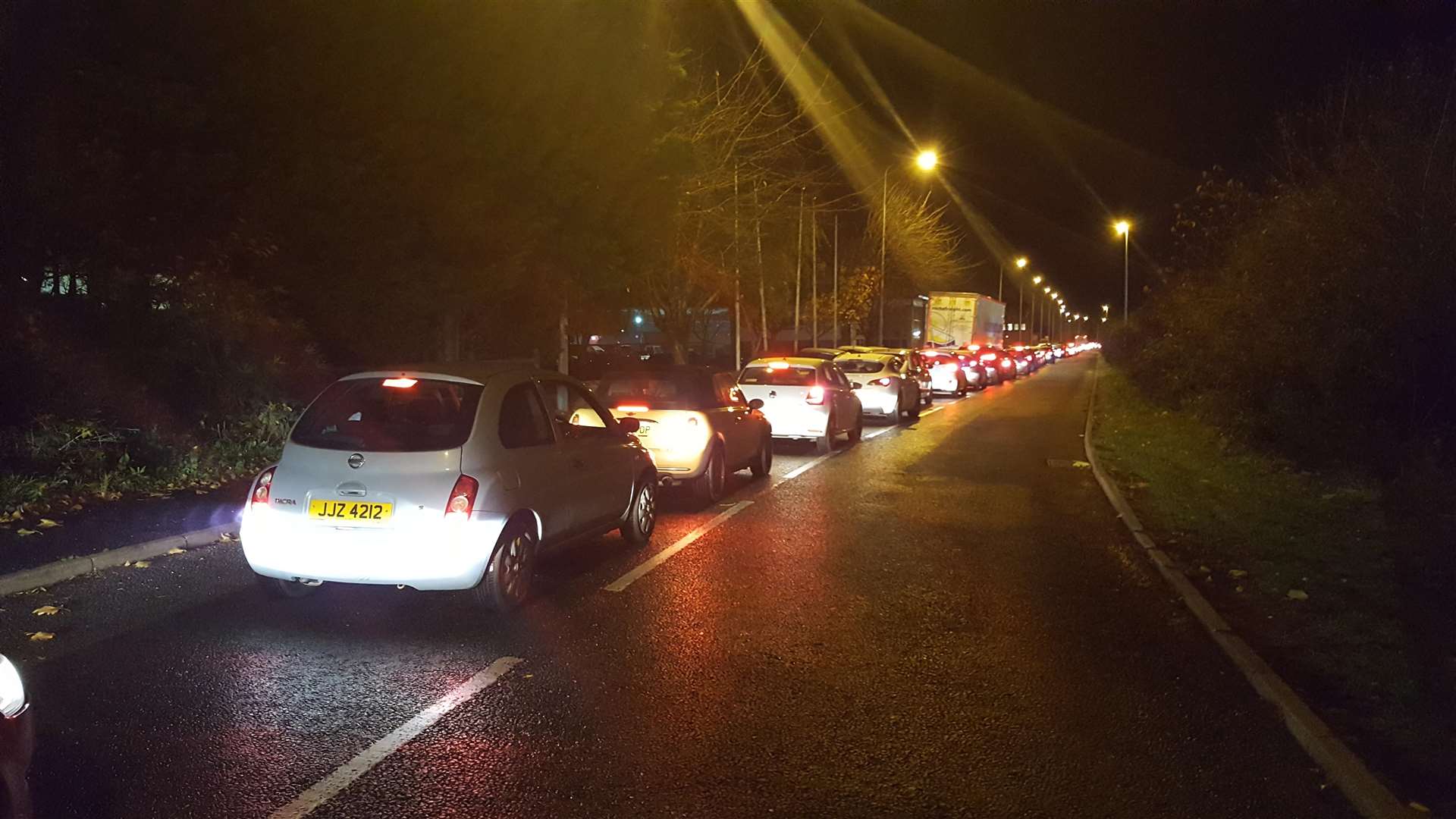 Queues like this are a daily occurrence on the Medway City Estate