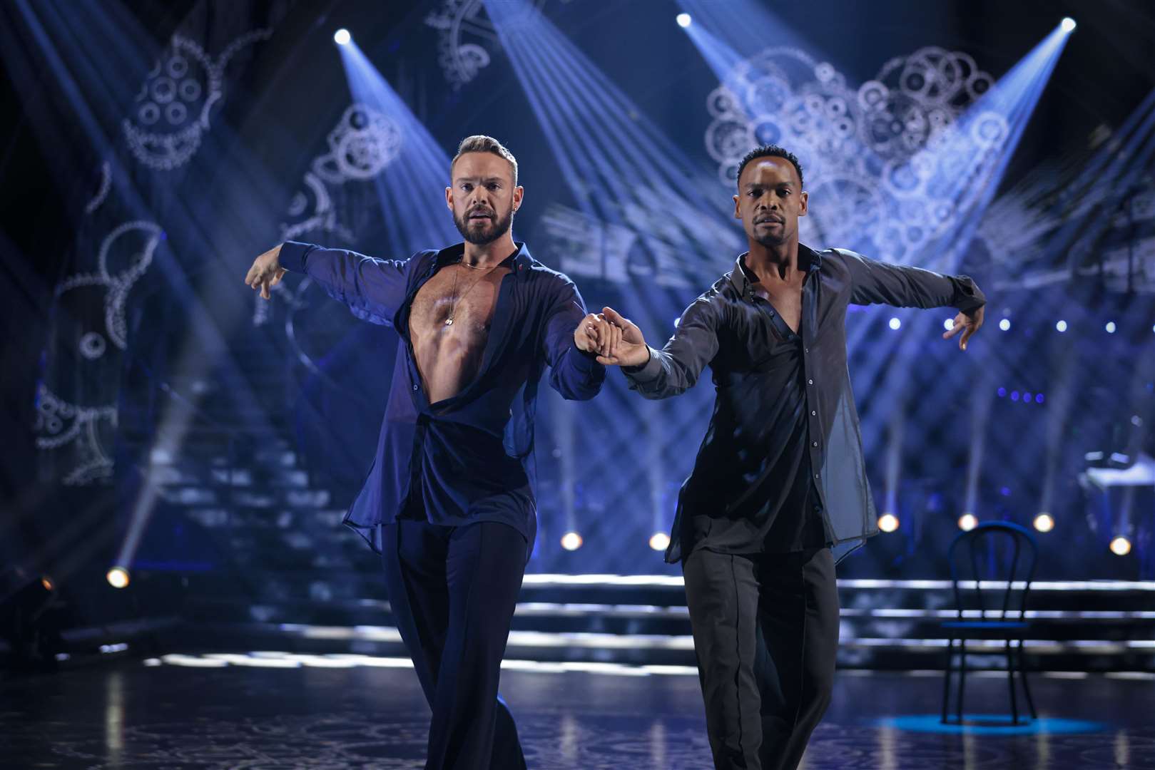 John Whaite and Johannes Radebe on Strictly Come Dancing 2021 (PA)