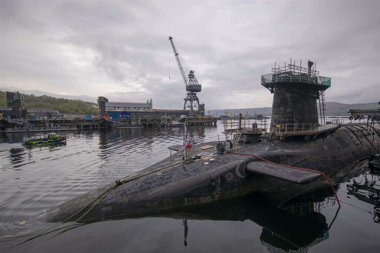 The submarine is based as Faslane on the Clyde (PA)