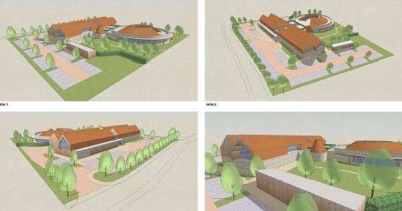 Four indicative views of how the new hospice might look