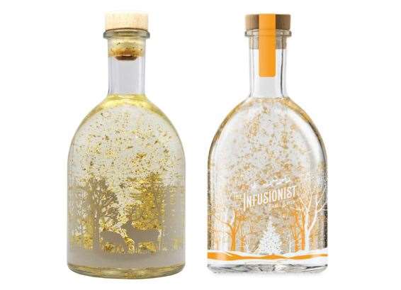 Marks & Spencer said their light-up gin bottle (left) was similar to Aldi’s version (right) (Stobbs IP Limited/PA)