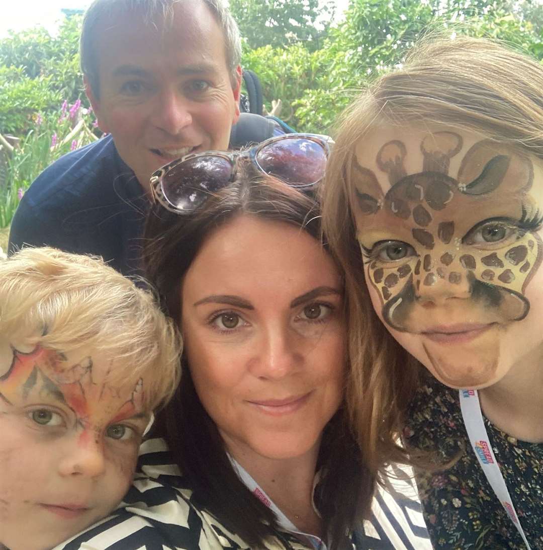 Darcey Chandler with younger brother Henry, mum Kelly and dad Graham