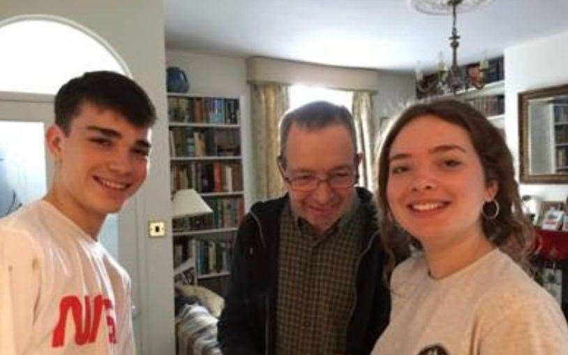 Ben Odom, with son Elliott and daughter Jemima