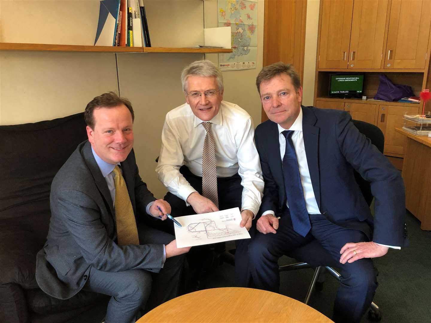 MPs Charlie Elphicke and Craig Mackinlay with rail minister Andrew Jones (centre) (8306433)