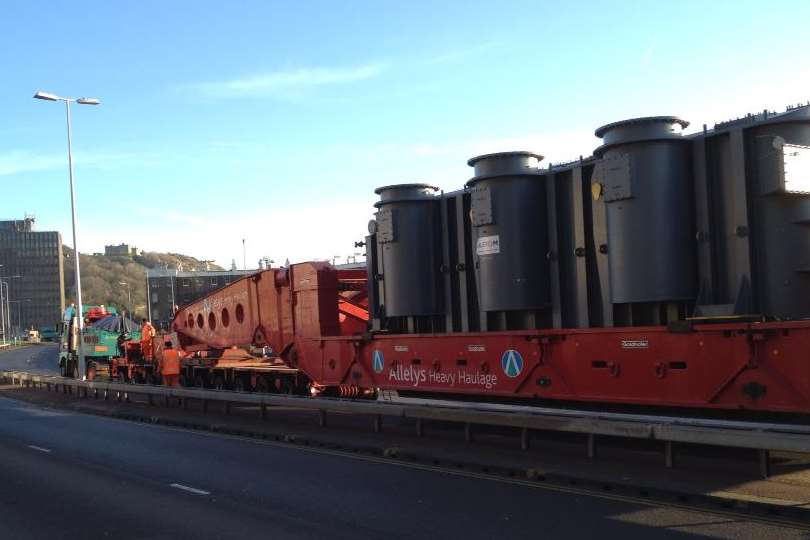 The delivery crawling along Townwall Street. Picture uploaded by John Sheridan.