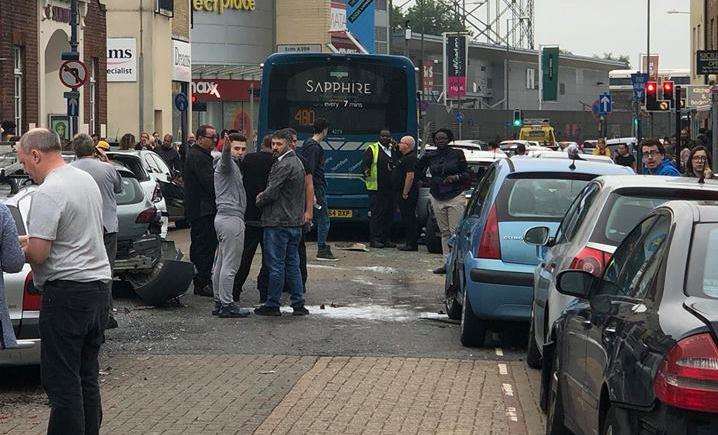 The 480 smashed into 25 cars in Dartford