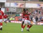 Zheng Zhi thought he had won it for Charlton, but Barnsley had other ideas. Picture: BARRY GOODWIN