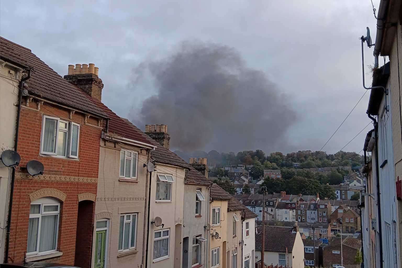 Black smoke could be seen from across Chatham. Picture: Maxine Anne Radford