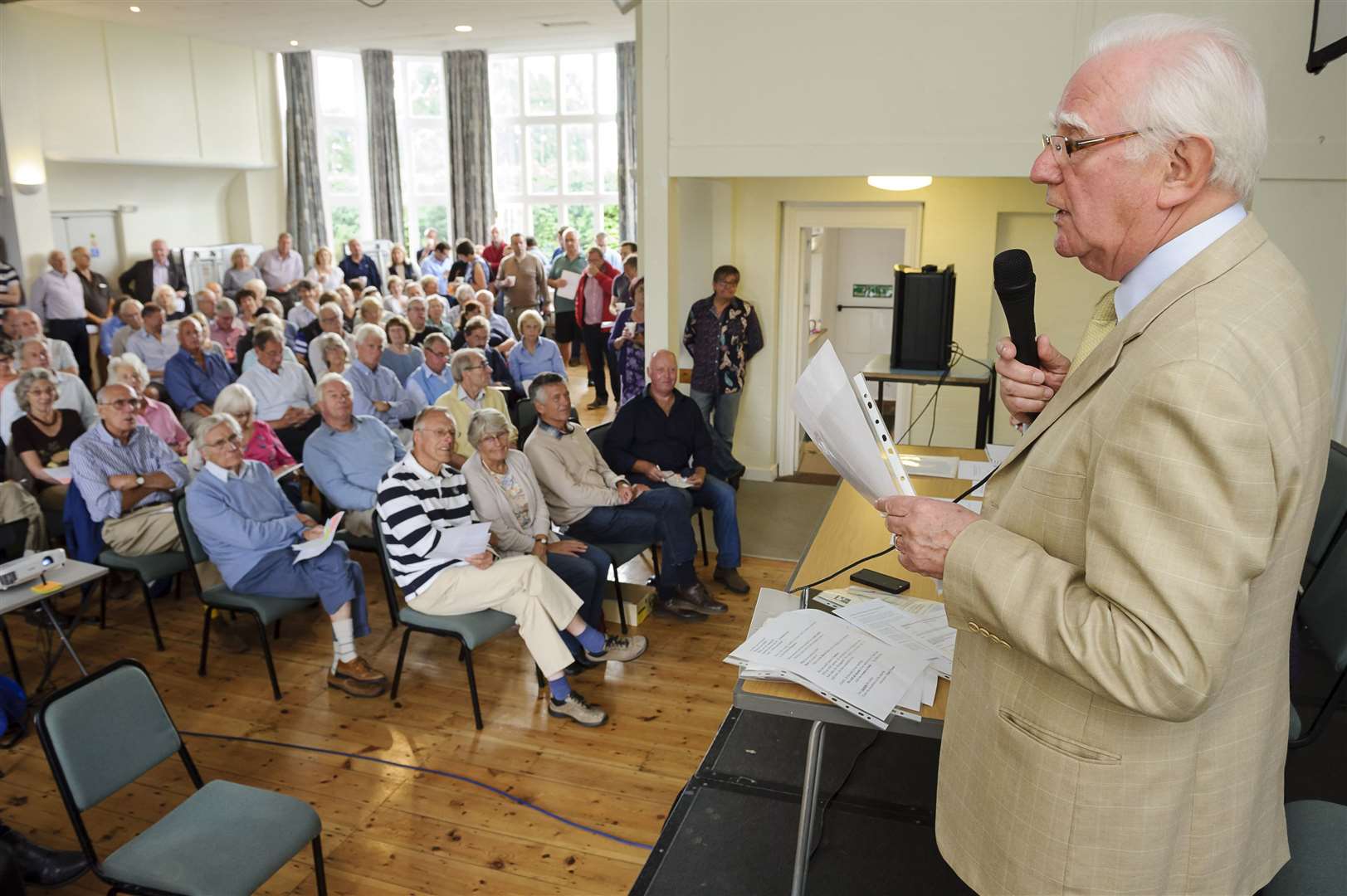 The chairman of Goudhurst Parish Council, Antony Harris, addresses his parishioners