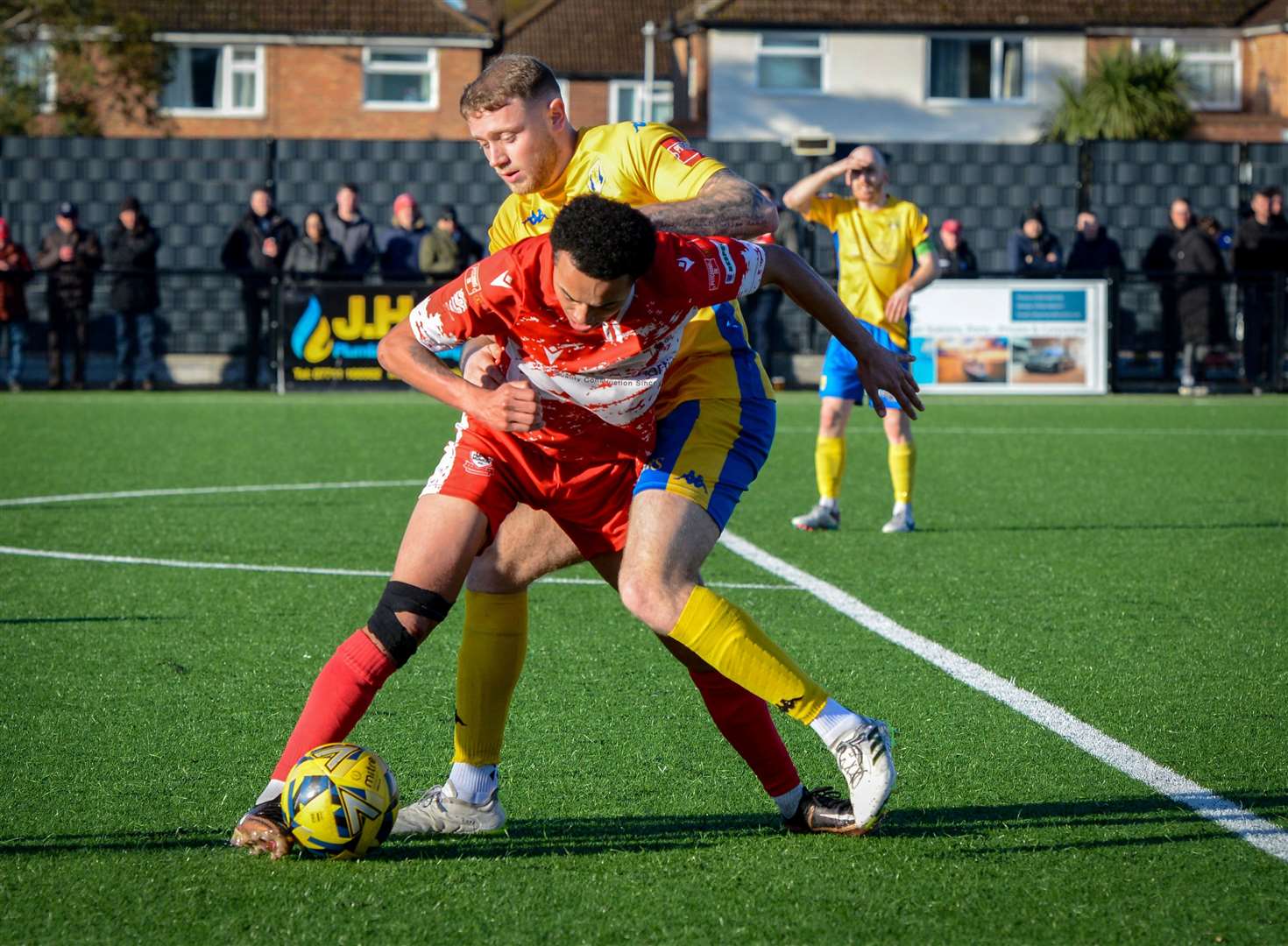 Two-goal TJ Jadama in the thick of it for Ramsgate. Picture: Stuart Watson