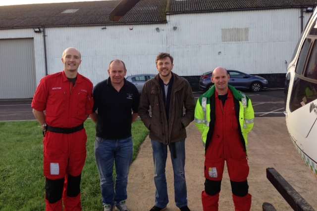 Air Ambulance doctor Clint Jones, Dr Malcolm Tunnicliff, John Wingate and critical care paramedic Stu Plumbley