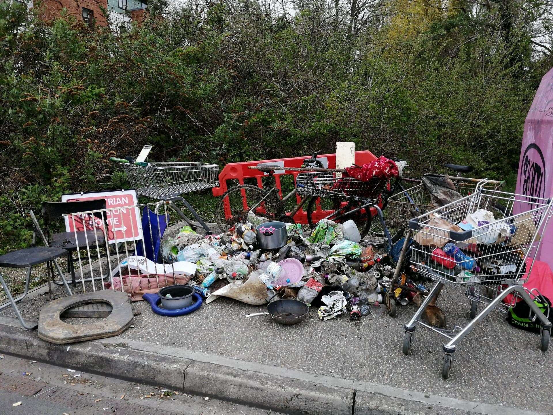 Just some of the rubbish pulled out of the River Stour in Canterbury in 2021. Picture: Kent Countryside Partnership