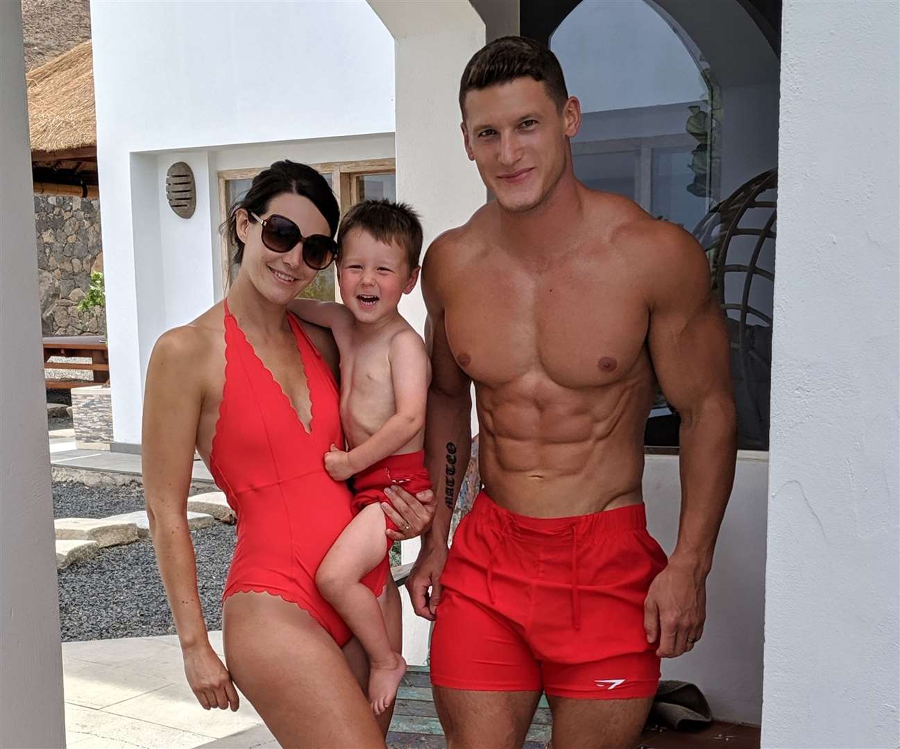 Pictured poolside on holiday with Sarah and Luca; Matt needs to keep his 600k followers regularly updated