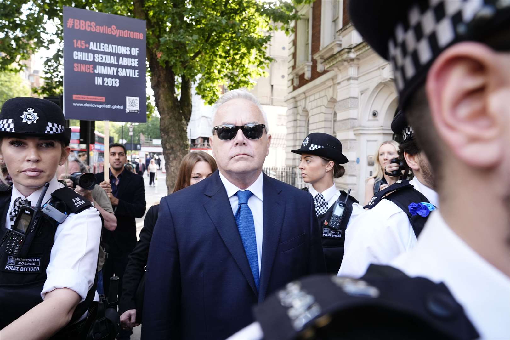 Former BBC broadcaster Huw Edwards arriving at Westminster Magistrates’ Court, London (Aaron Chown/PA)