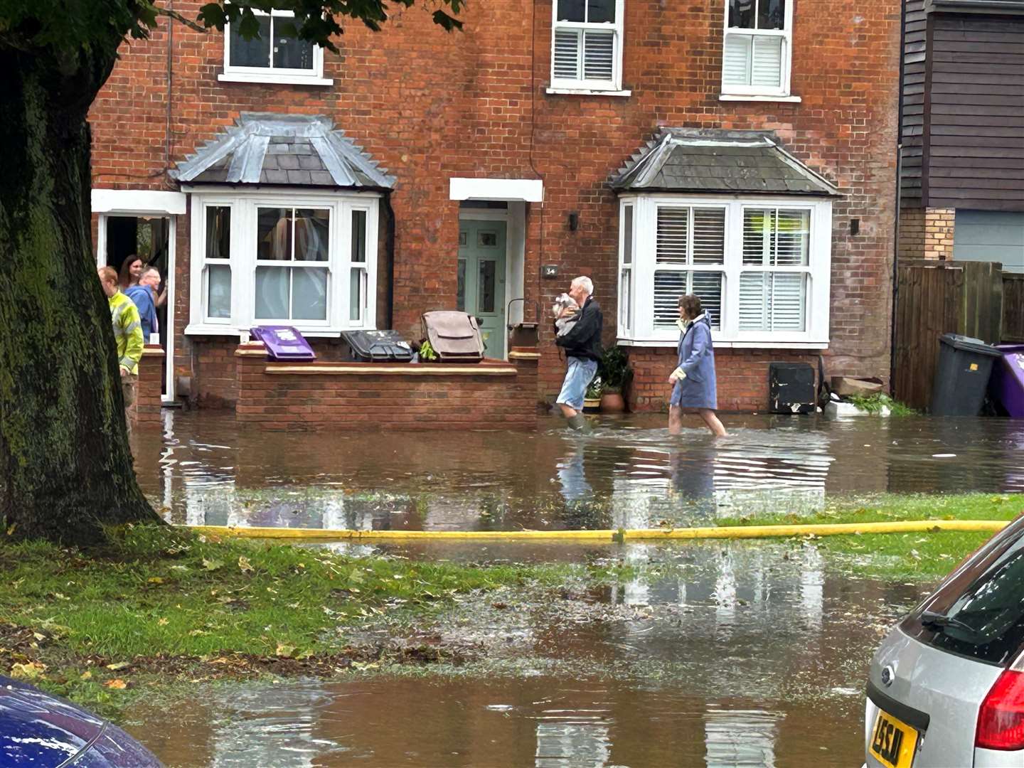 Homes were flooded along the River Purwell in Hitchin, Hertfordshire (Wesley Johnson/PA)