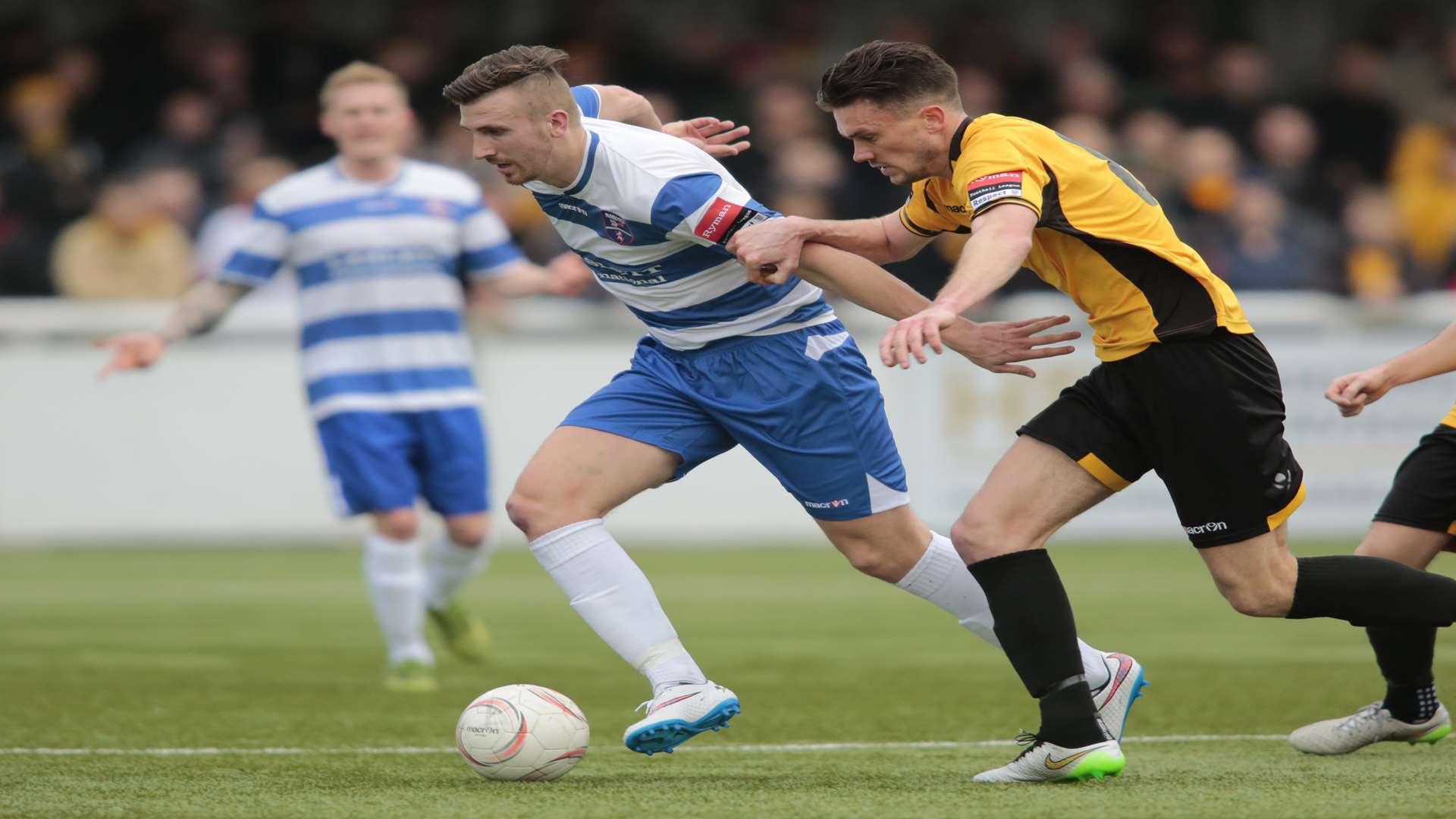 Tom Phipp on the ball for Margate Picture: Martin Apps