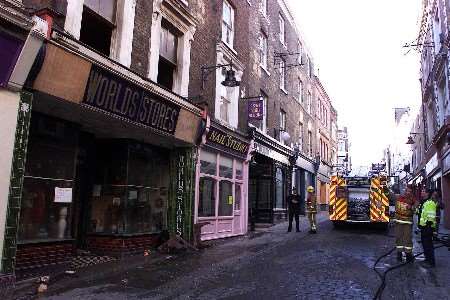 The scene of the fire on Saturday morning. Picture: RICHARD EATON