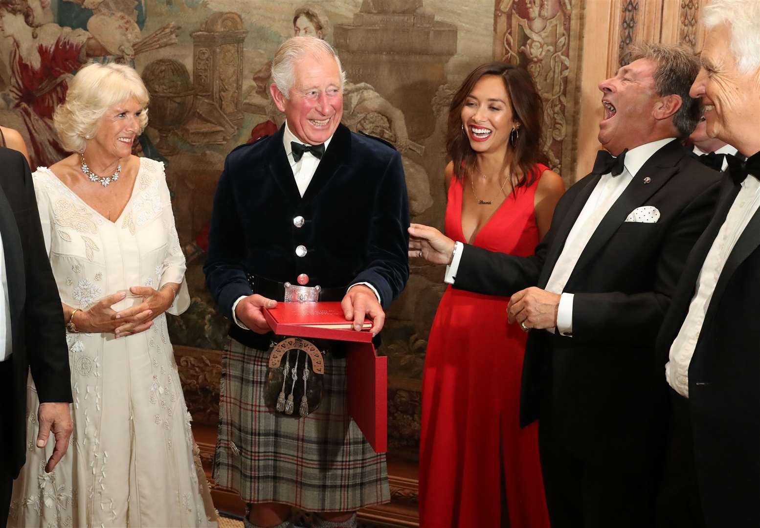 The Prince of Wales and Duchess of Cornwall with presenters Myleene Klass and Alan Titchmarsh at Classic FM’s 25th anniversary recital in 2017 (Andrew Milligan/PA)