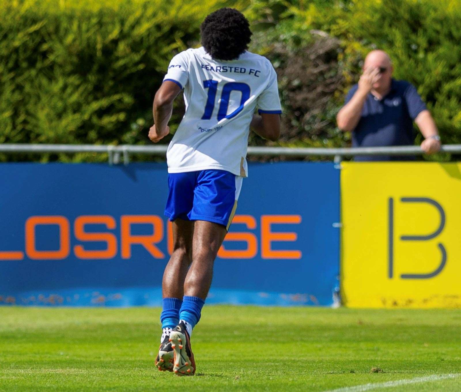 Bearsted scorer Eniola Hassan looks to the heavens. Picture: Ian Scammell