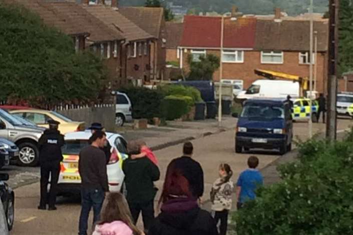 Neighbours gathered to watch the drama unfold