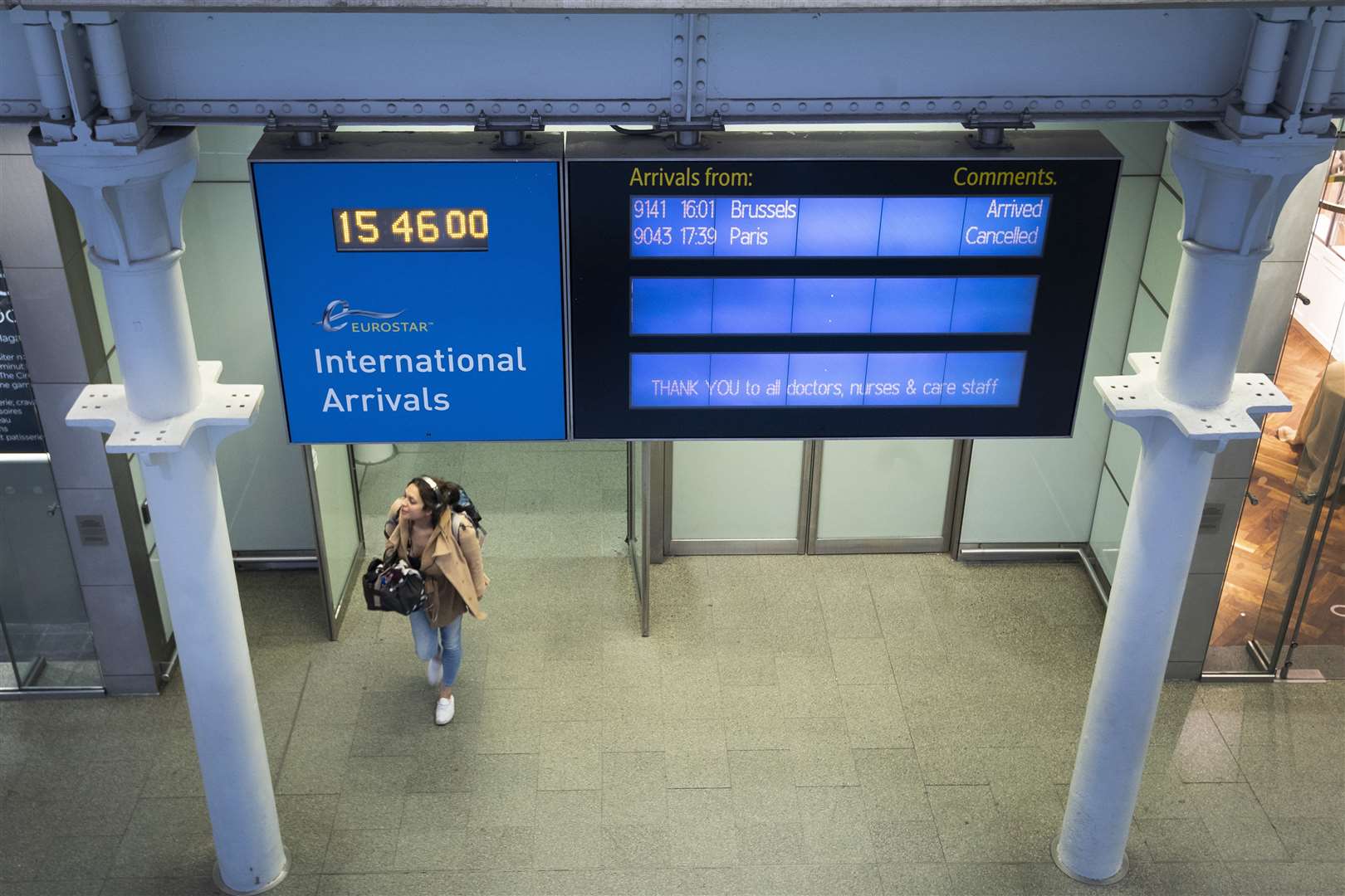 A very quiet Eurostar arrivals area (Victoria Jones/PA)