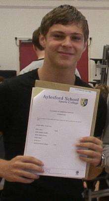 George King, from Aylesford School Sports College, got his GCSE results and a contract with Manchester City