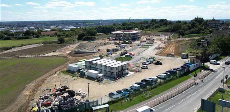 Drone images of the building of Maritime Academy on Frindsbury Hill in Strood. Photo credit: Barry Goodwin