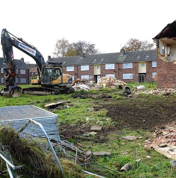 Demolition work at Valley Drive